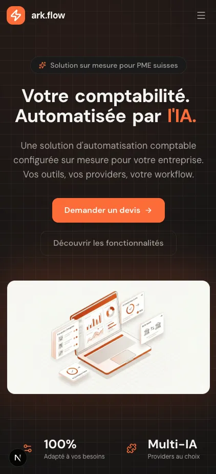 ark.flow - Landing hero mobile