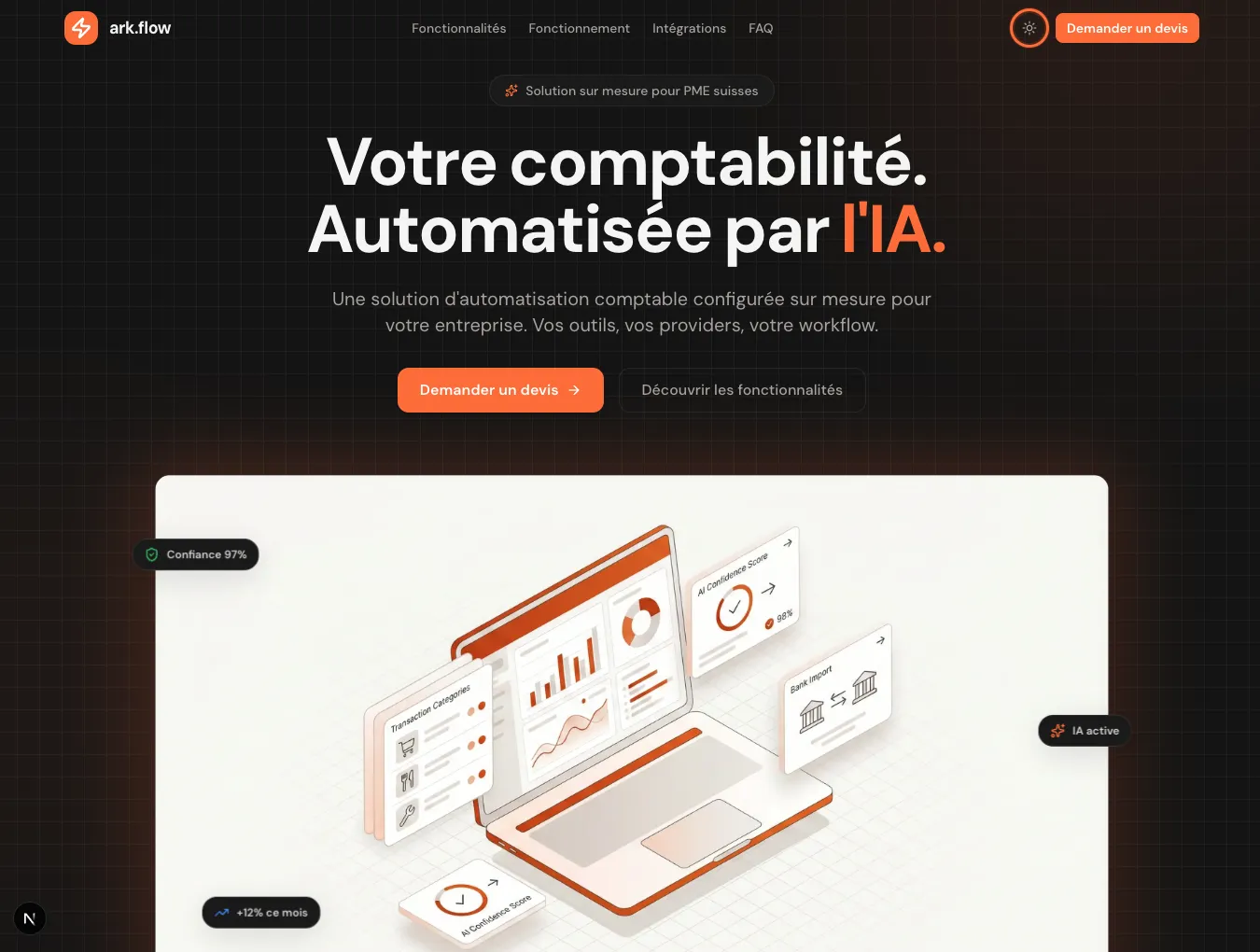 ark.flow - Landing hero tablette