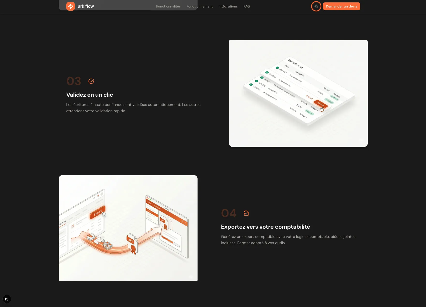 ark.flow - Validation & export
