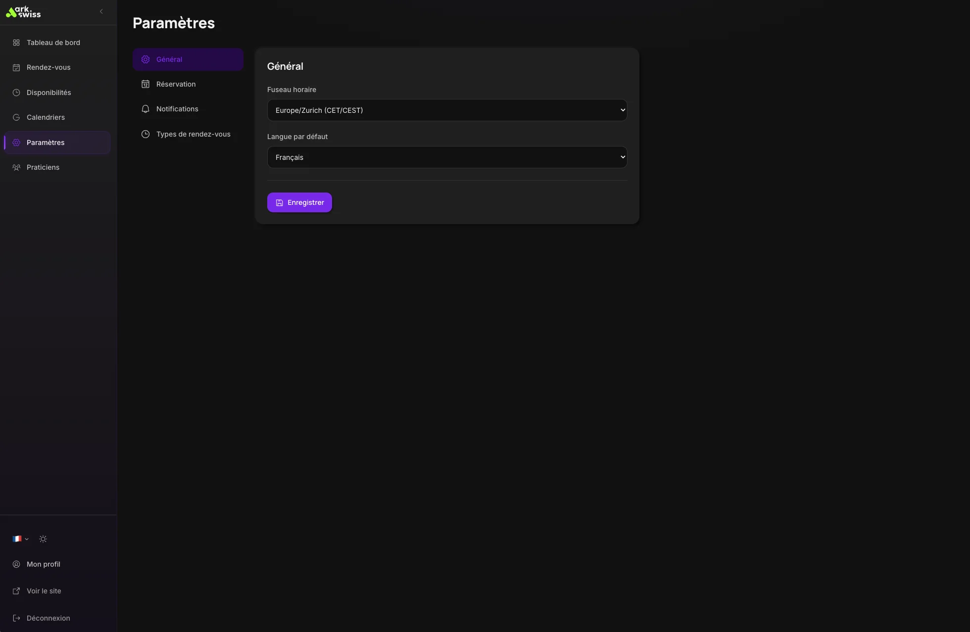 ark.plan - Paramètres et rappels