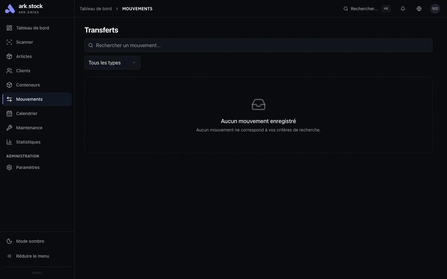 ark.stock - Mouvements et prêts