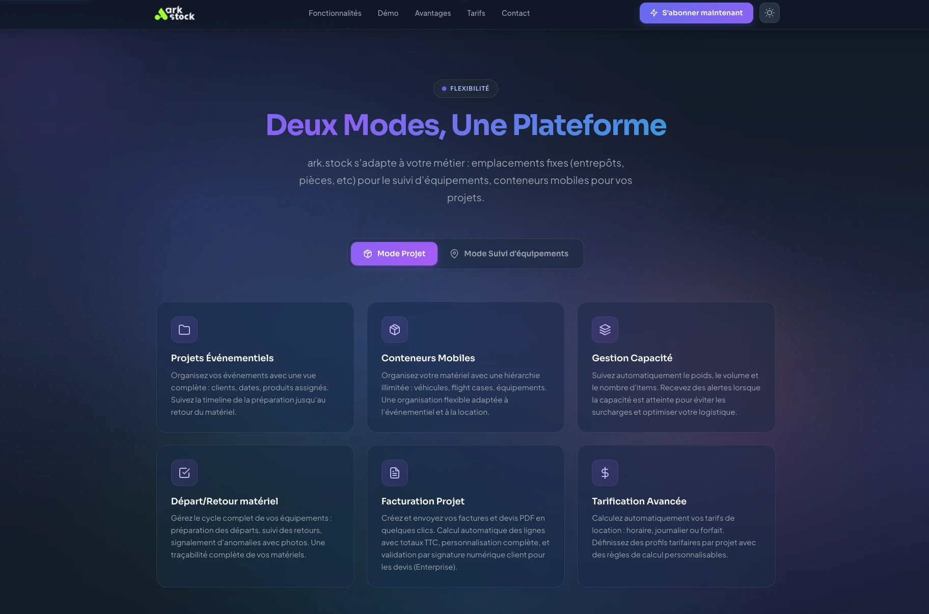 ark.stock - Deux modes