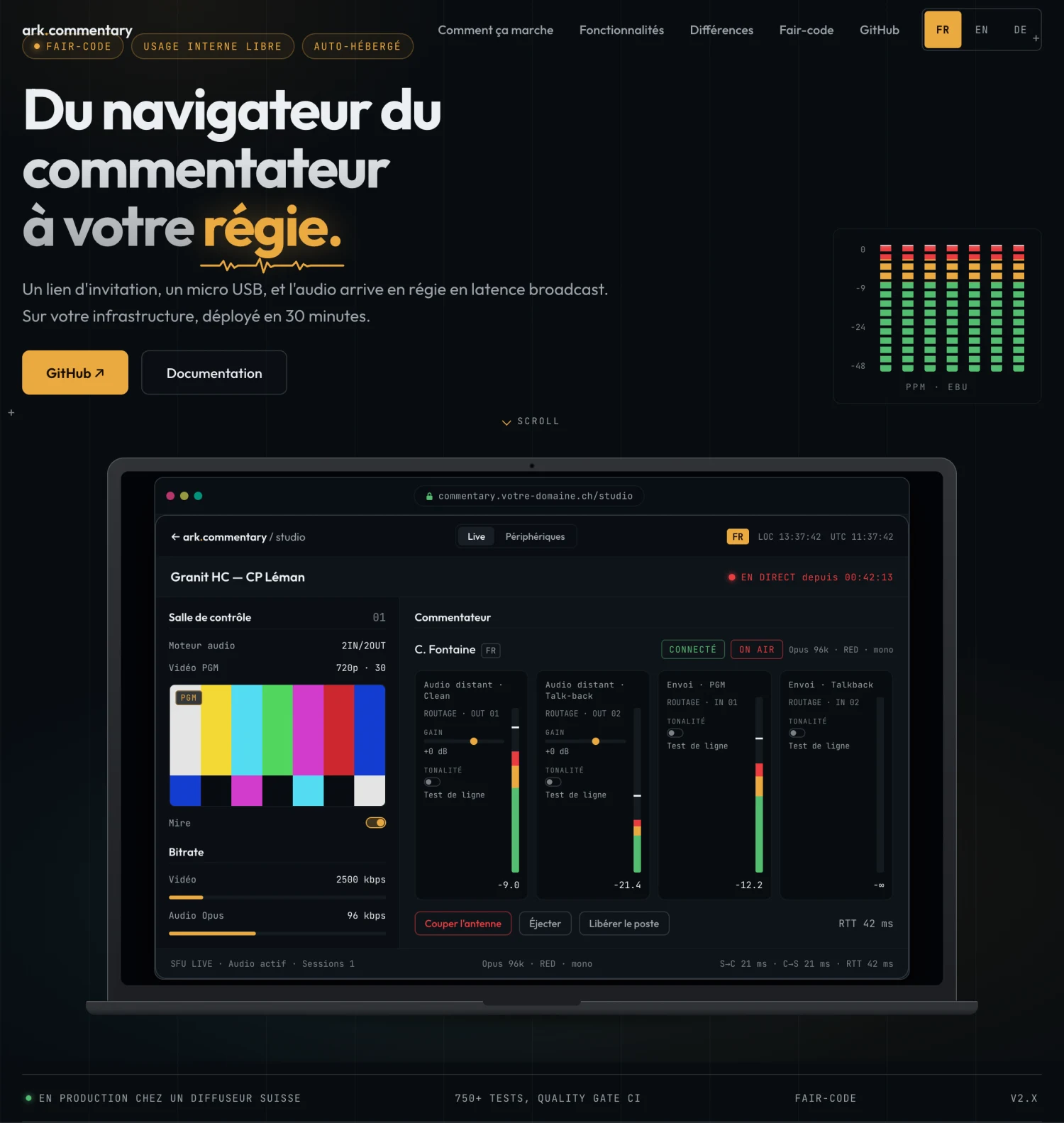 ark.commentary — page produit, hero