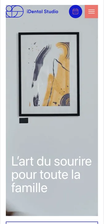 iDental Studio - Page d'accueil mobile