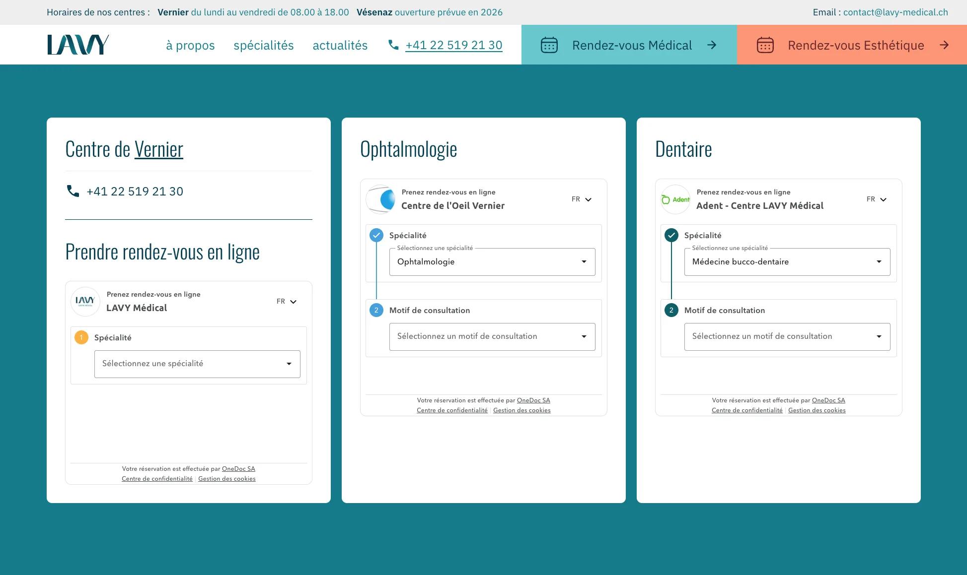 LAVY Médical - Prise de rendez-vous