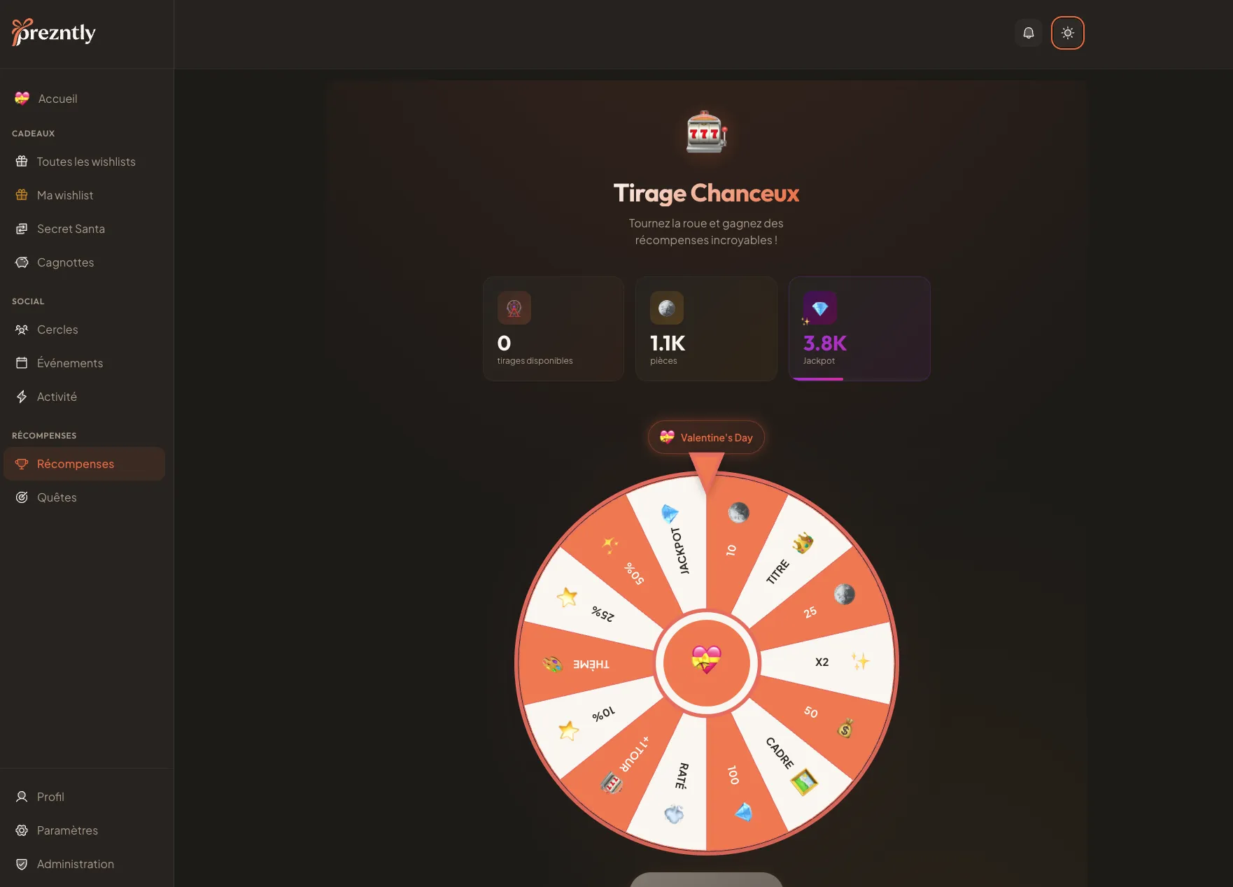 Prezntly - Roue de la fortune