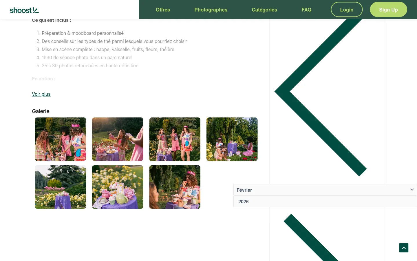 Shoost - Calendrier disponibilités