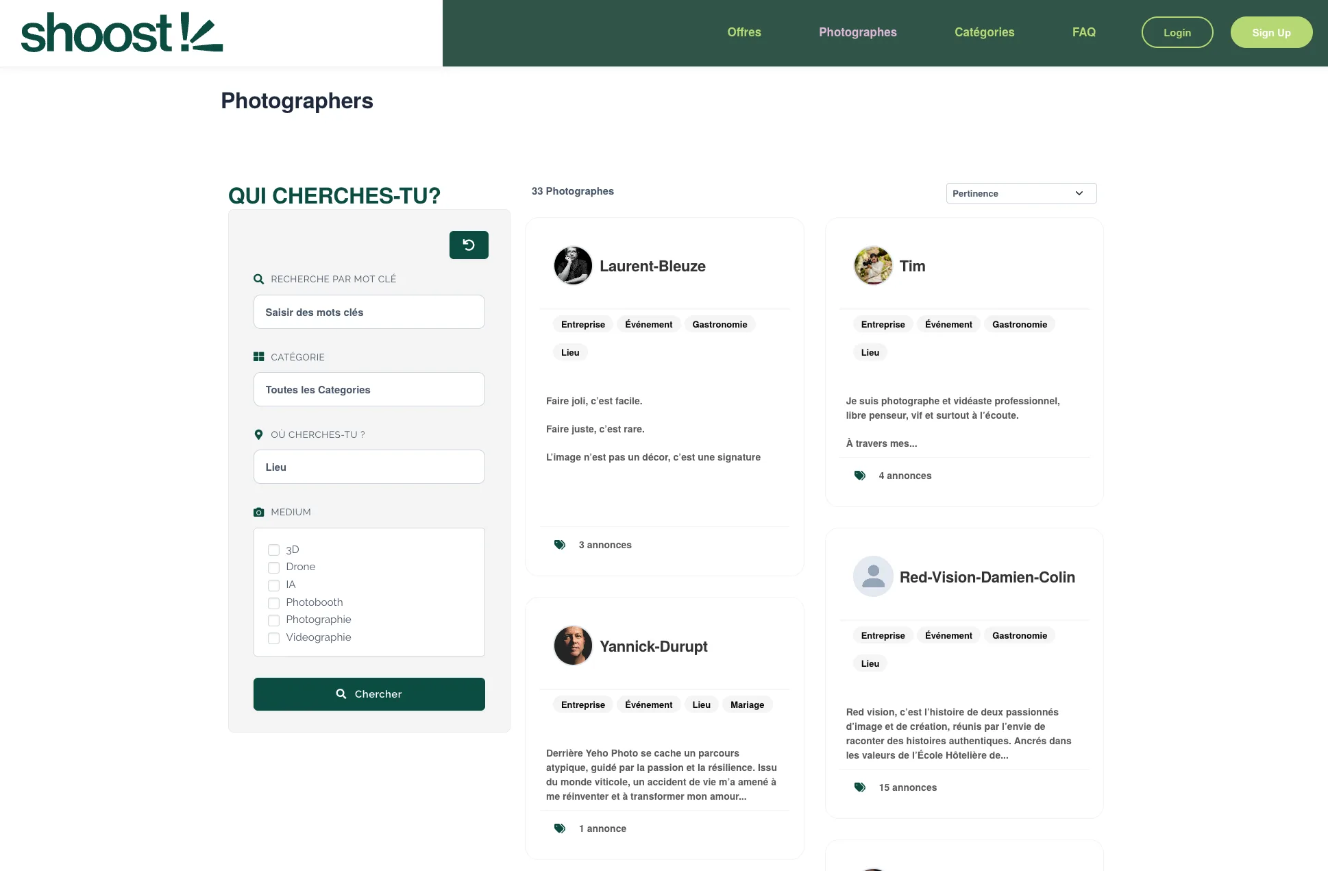 Shoost - Annuaire photographes